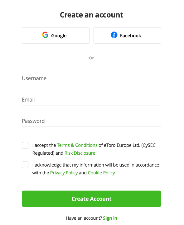 Create an account