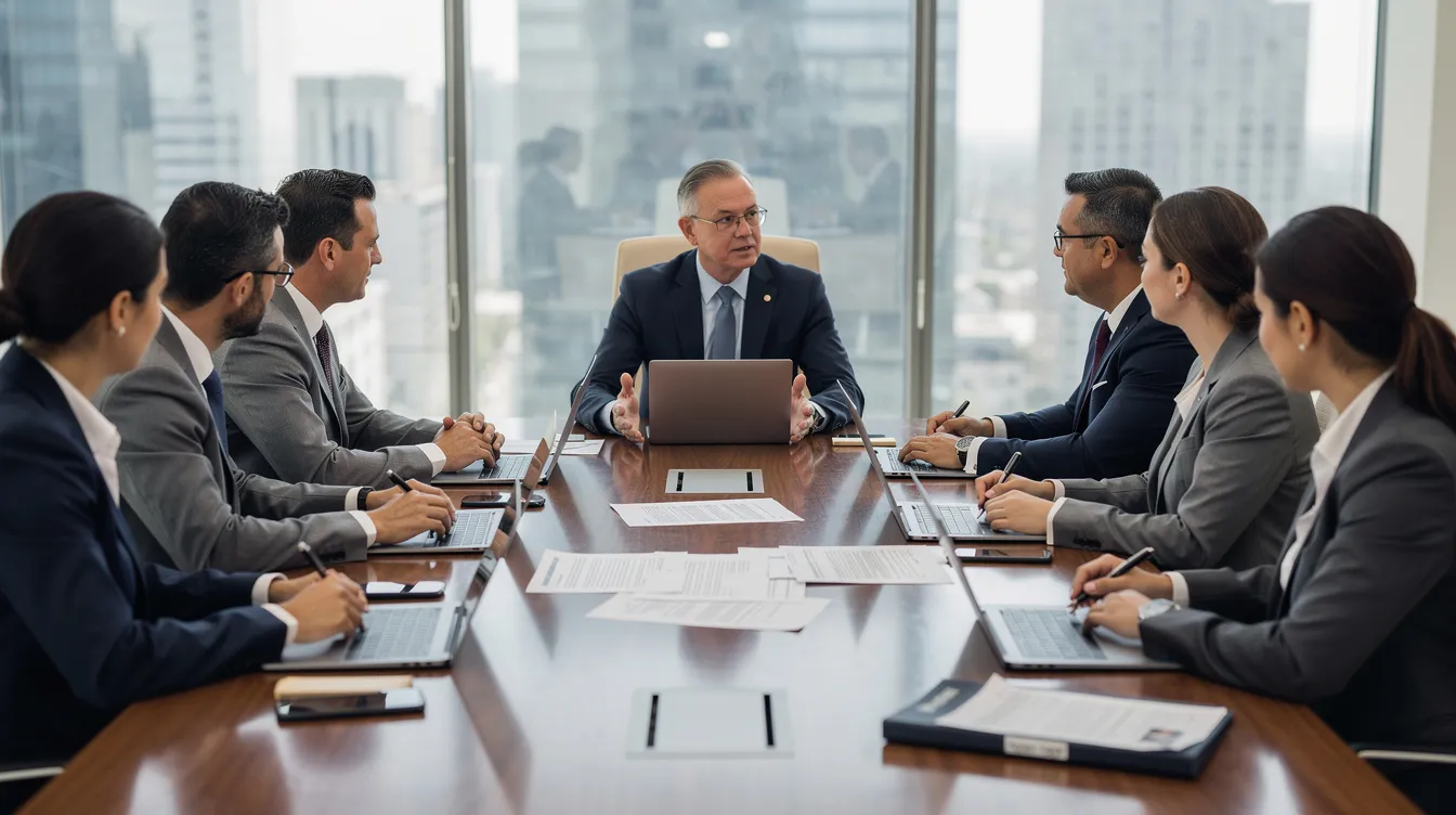 A professional legal team is engaged in a work meeting, discussing strategies related to train accidents and the rights of victims. Their focus is on providing support for individuals affected by accidents in the railway industry, ensuring that those impacted receive the justice they deserve.