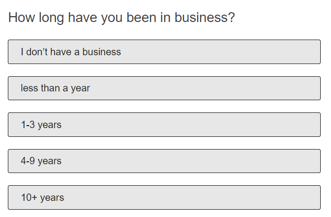 Example of a one-question survey used as part of the email content