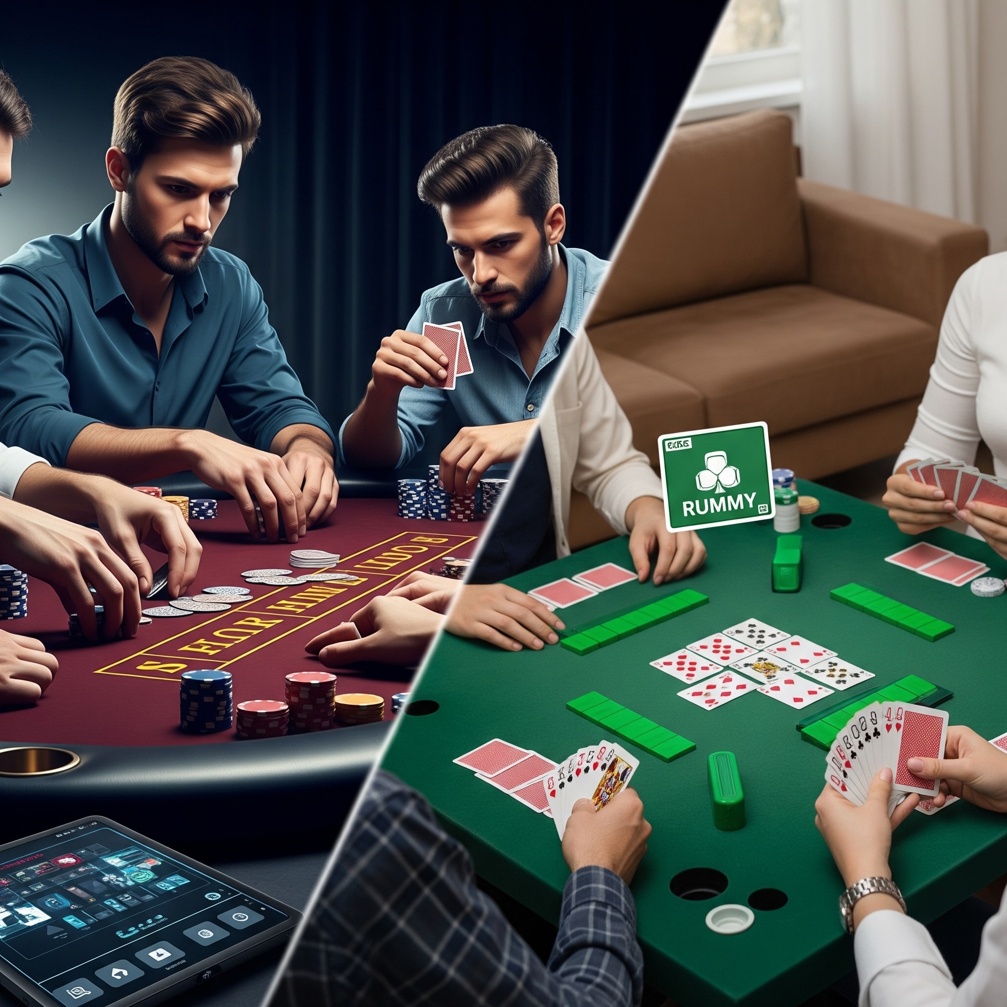 poker and rummy