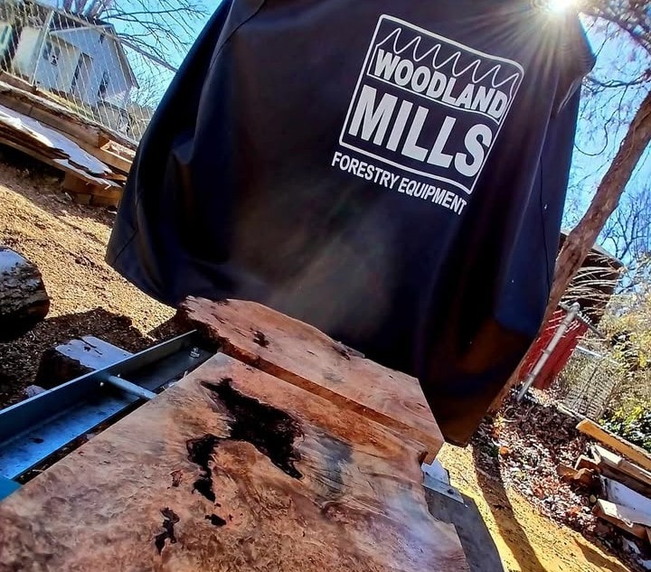 A slab cut by Matt on his Woodland Mill HM122 sawmill. 