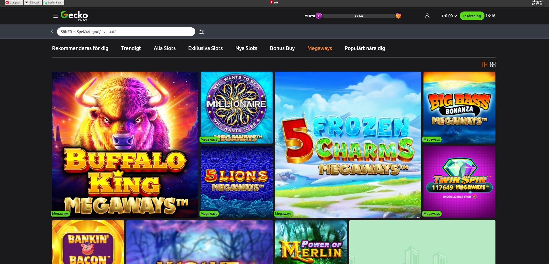 geckoplay megaways - spela ansvarsfullt