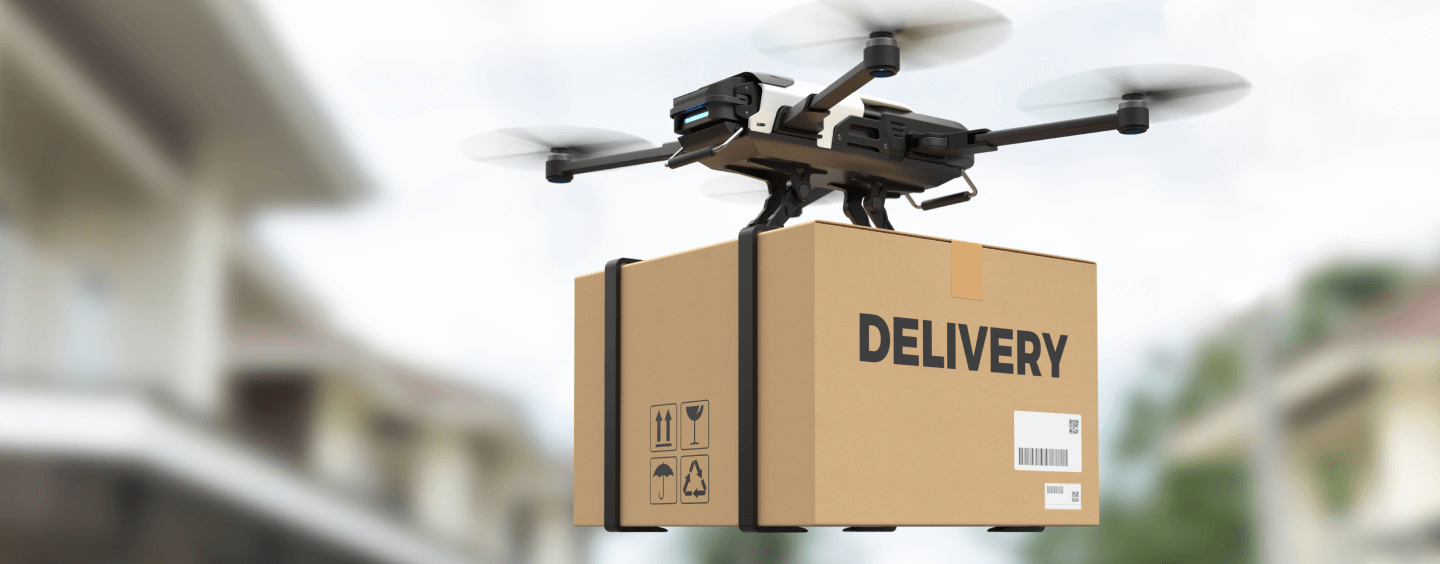 The visualization of drone delivery.