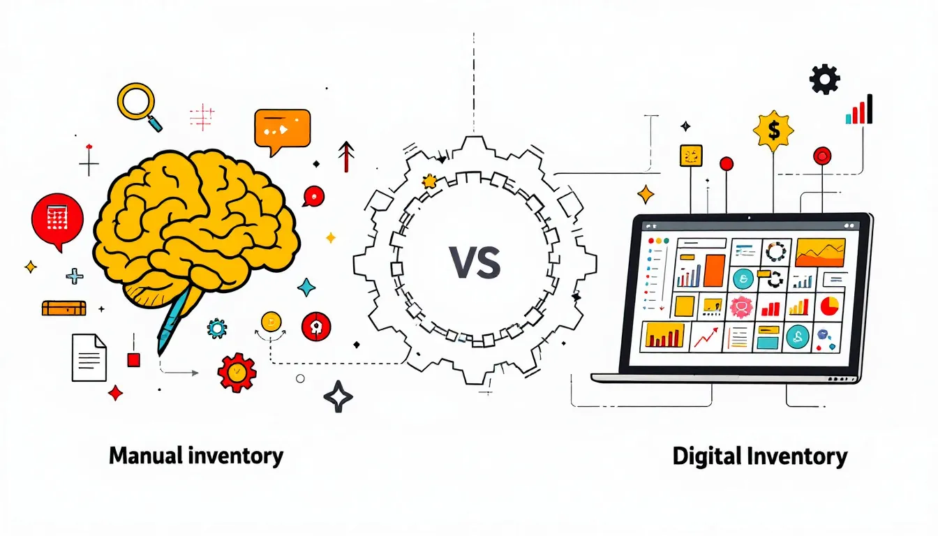 Comparación entre inventario manual y digital.