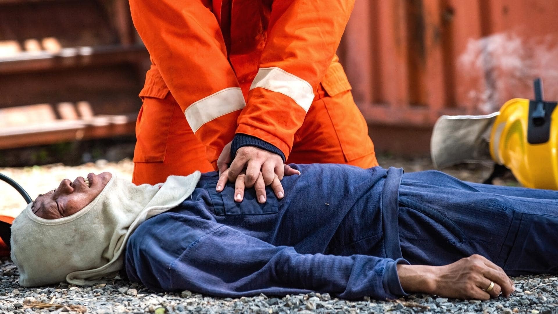 Initiating CPR after identifying cardiac arrest