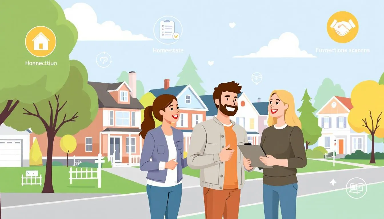 A couple looking at houses in Connecticut with their real estate agent.