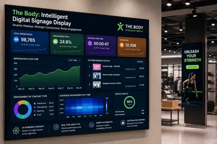 the body: intelligent digital signage display