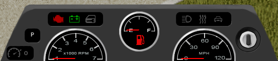 A vehicle's dashboard.