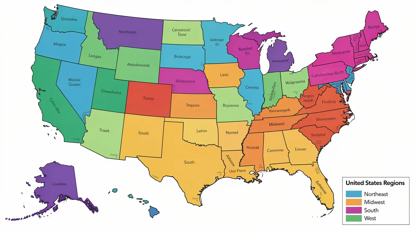 The image depicts a colorful map of the United States, with different regions highlighted in contrasting colors, illustrating the diverse legal status of cannabis and related products like delta 8 THC across various states. This vibrant representation emphasizes the varying state laws and regulations concerning cannabis compounds and their health implications.