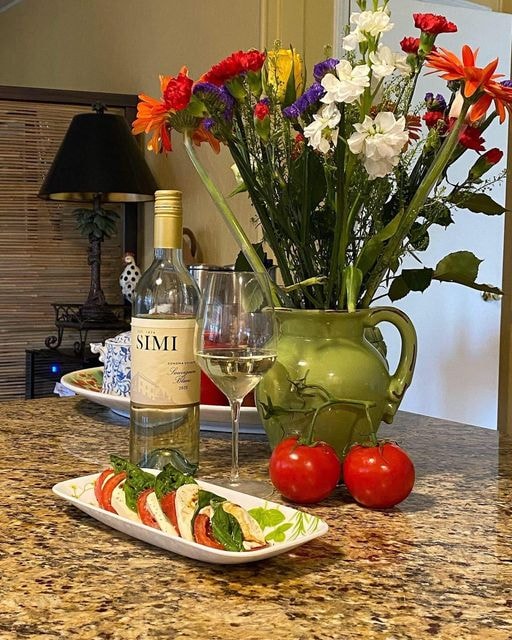 Simi Chardonnay and a Caprese Salad