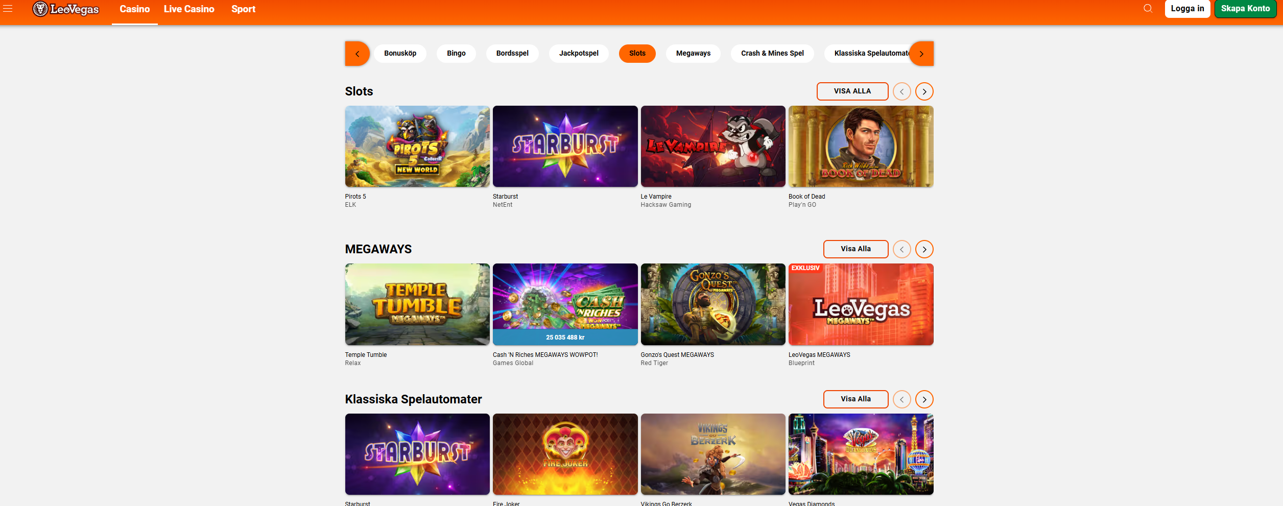 LeoVegas slots