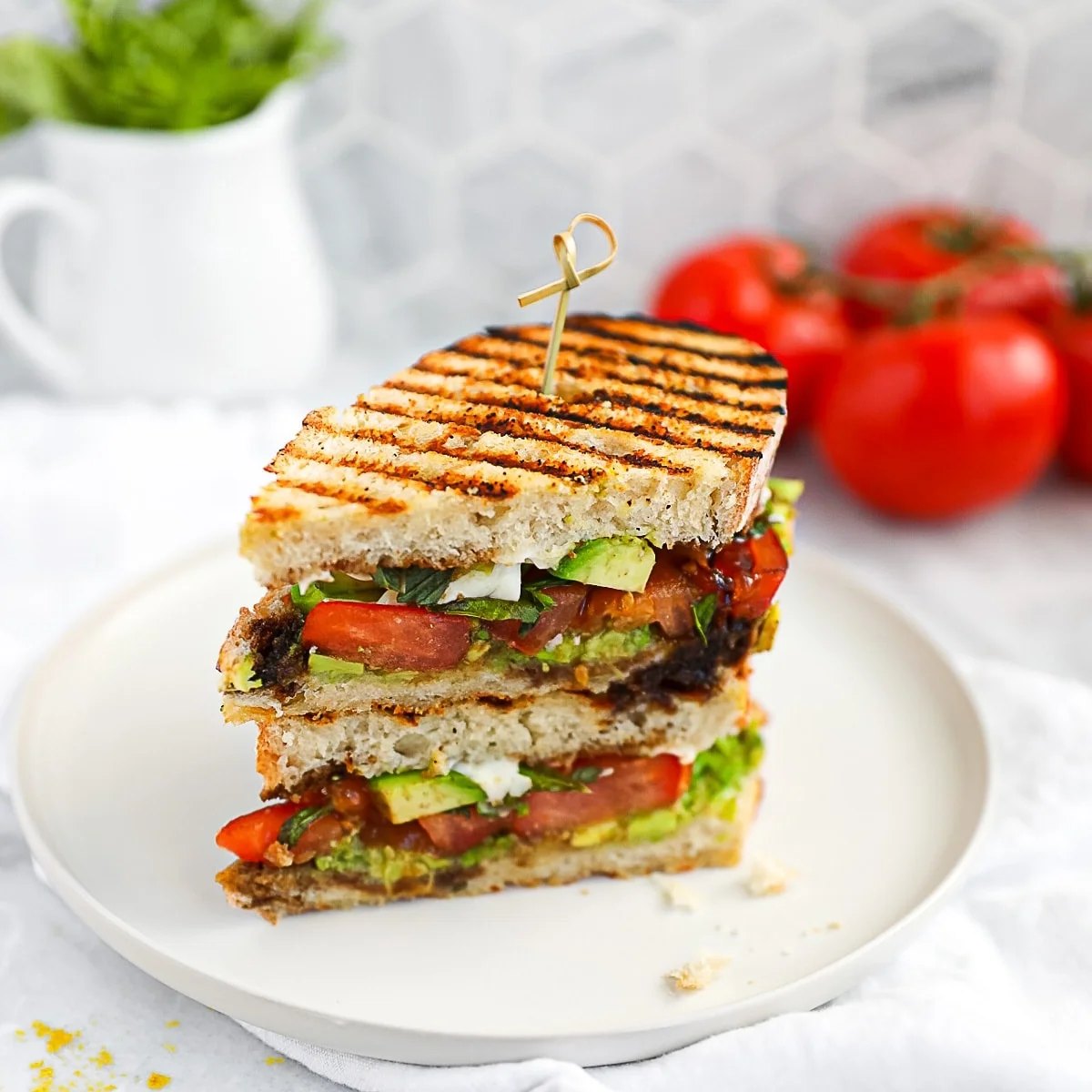 25 Low Fat Vegan Recipes, Caprese Panini