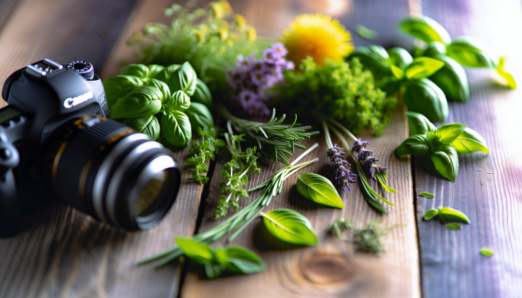 Colorful assortment of antioxidant-rich herbs