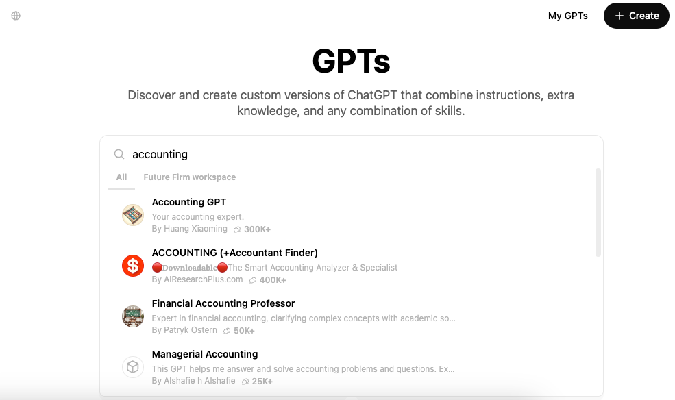 Custom GPTs for accountants