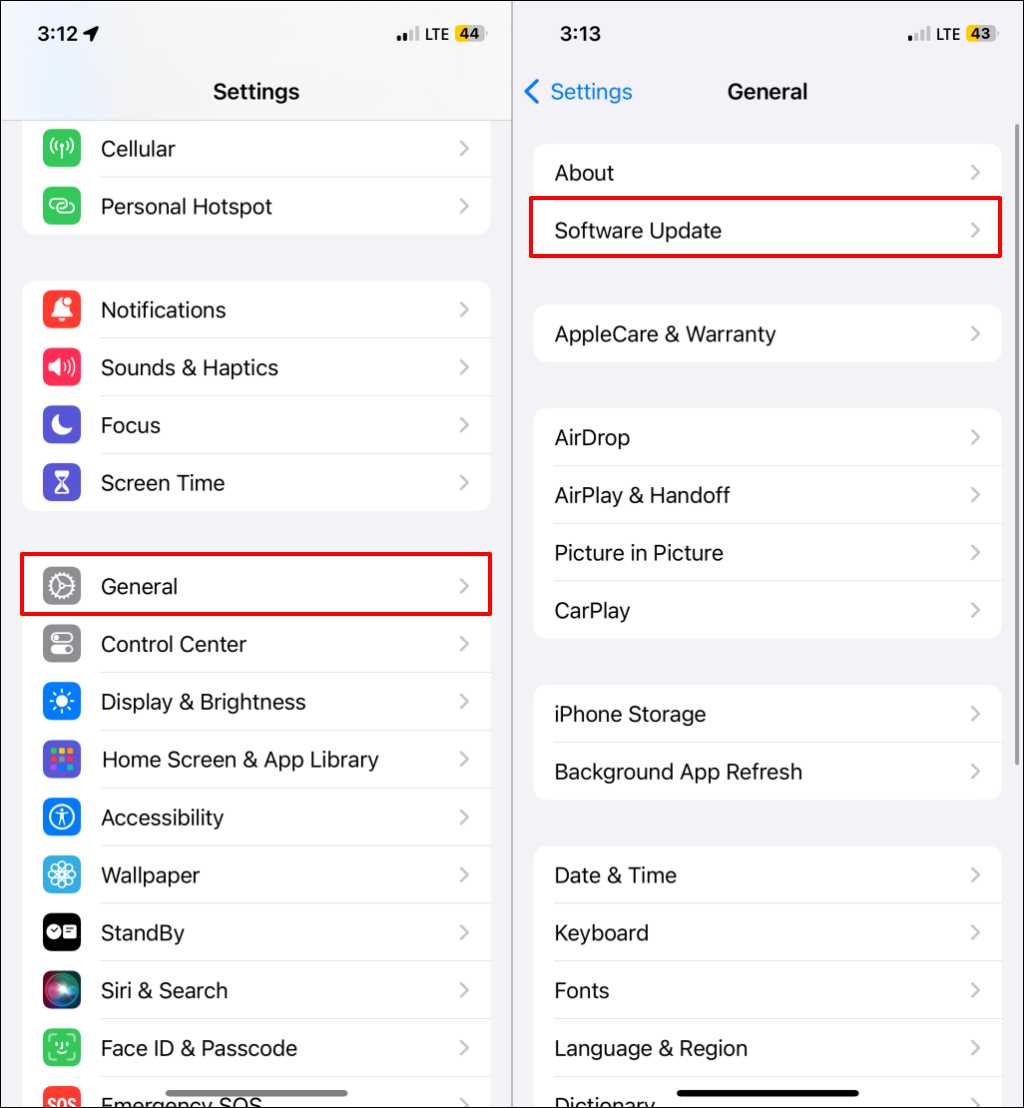Steps to install software update on iPhone