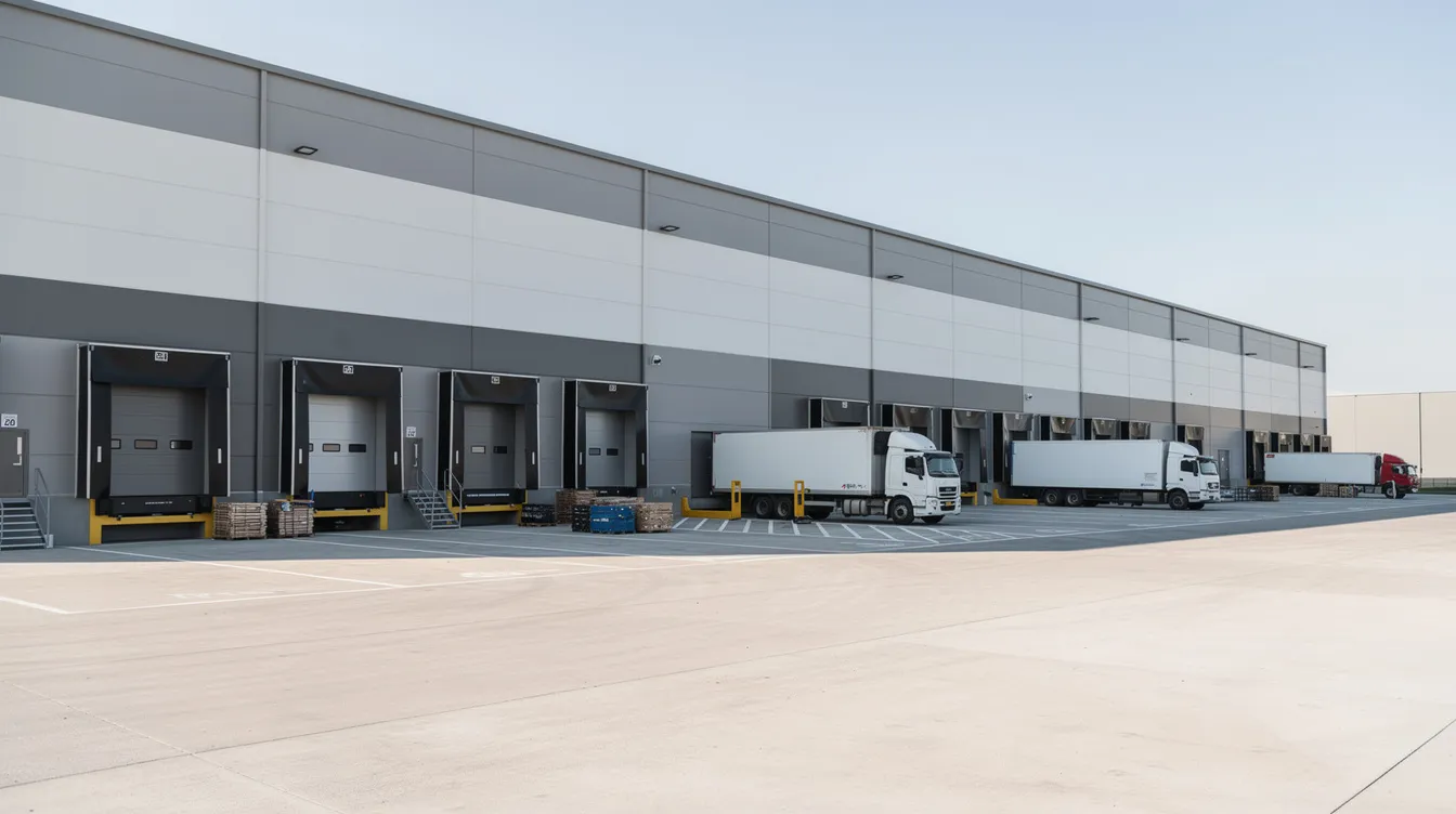 Modern warehouse facility featuring multiple loading docks
