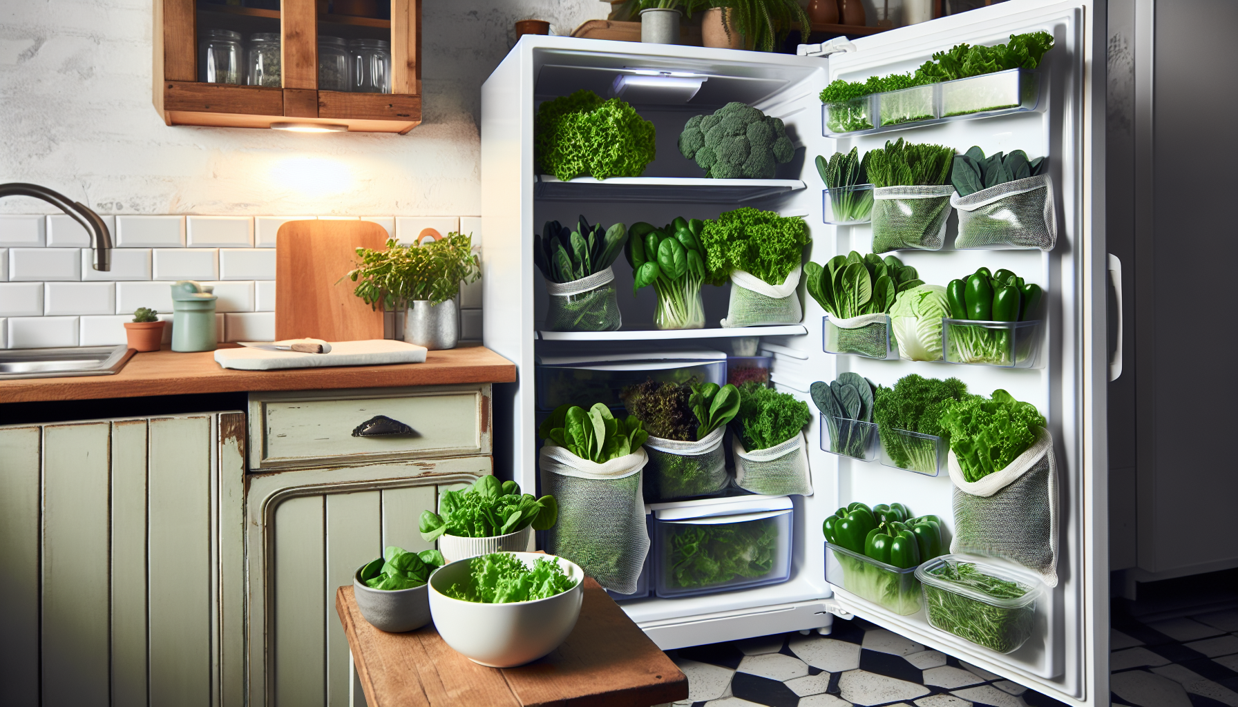 Properly storing and keeping greens fresh