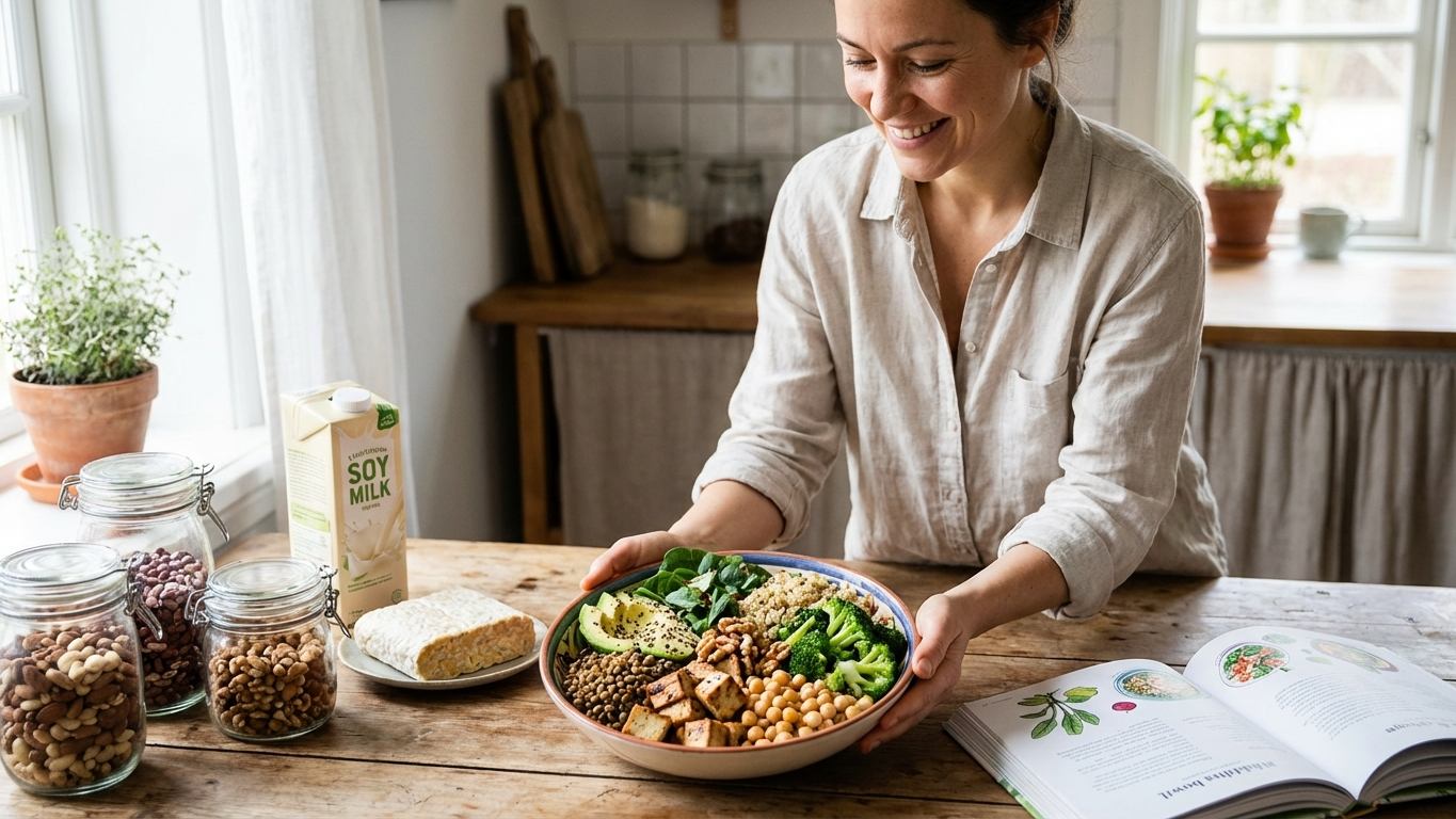 Na wegetariańskiej diecie białko to przede wszystkim nasiona roślin strączkowych, jak u kobiety na zdjęciu.