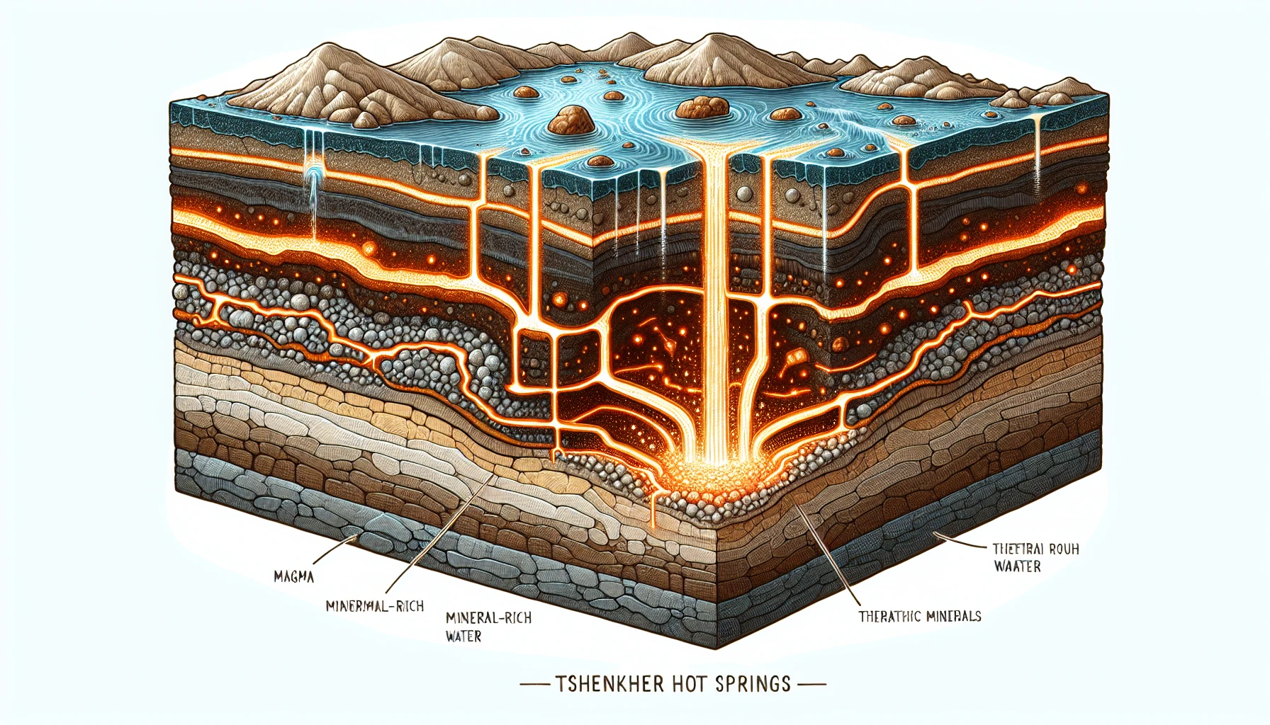 Geological formation of Tsenkher Hot Springs
