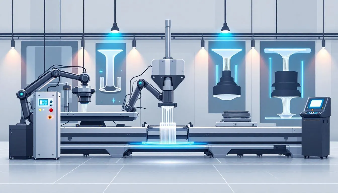 Custom plastic extrusion solutions being developed in a workshop.