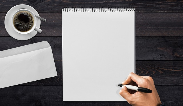 writing pad, hand, pen