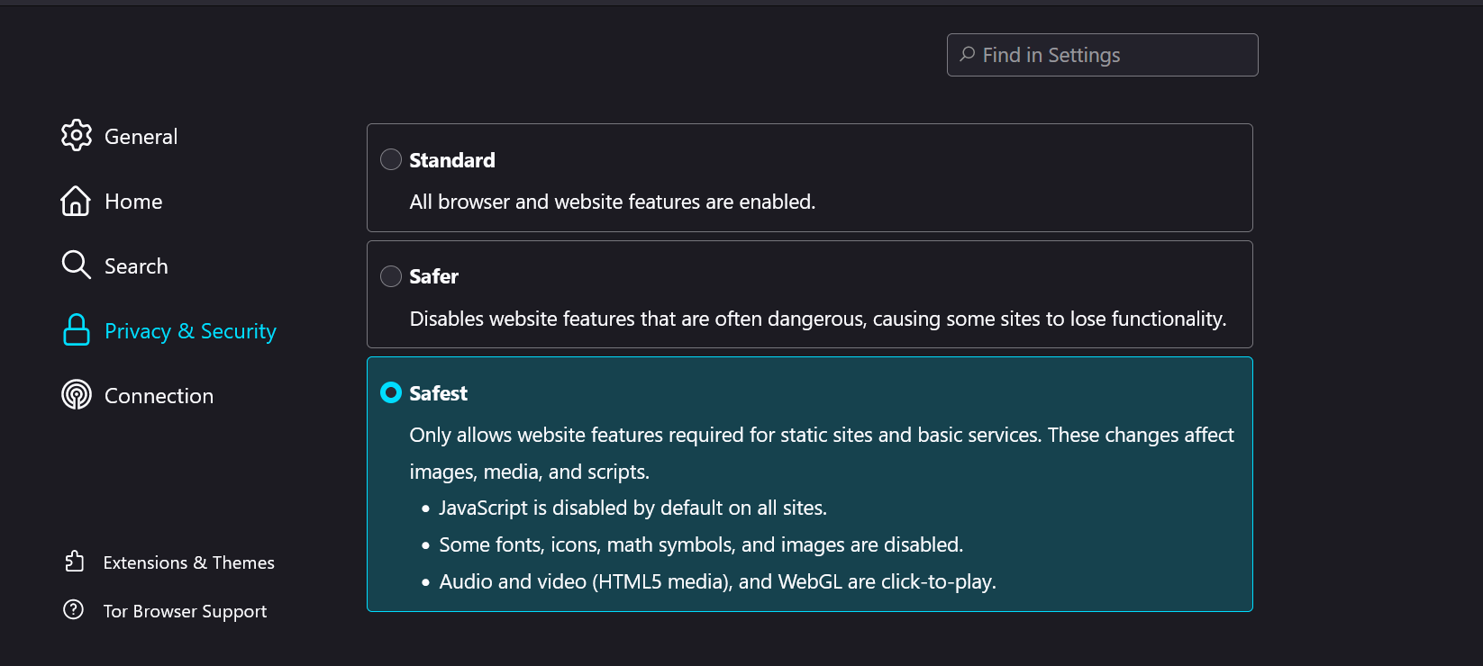 Security Levels in Tor