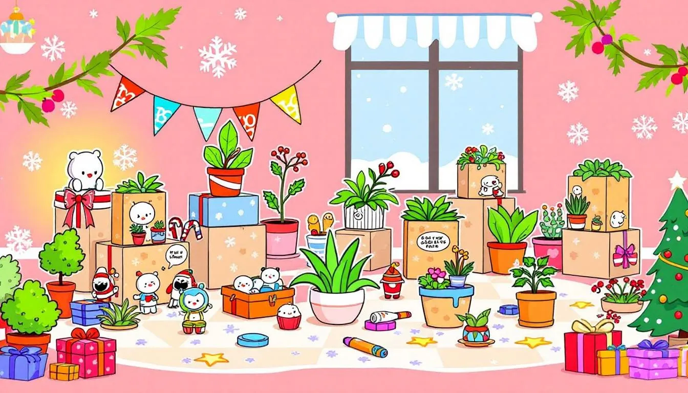 Mini plant kits as unique secret santa gift ideas.