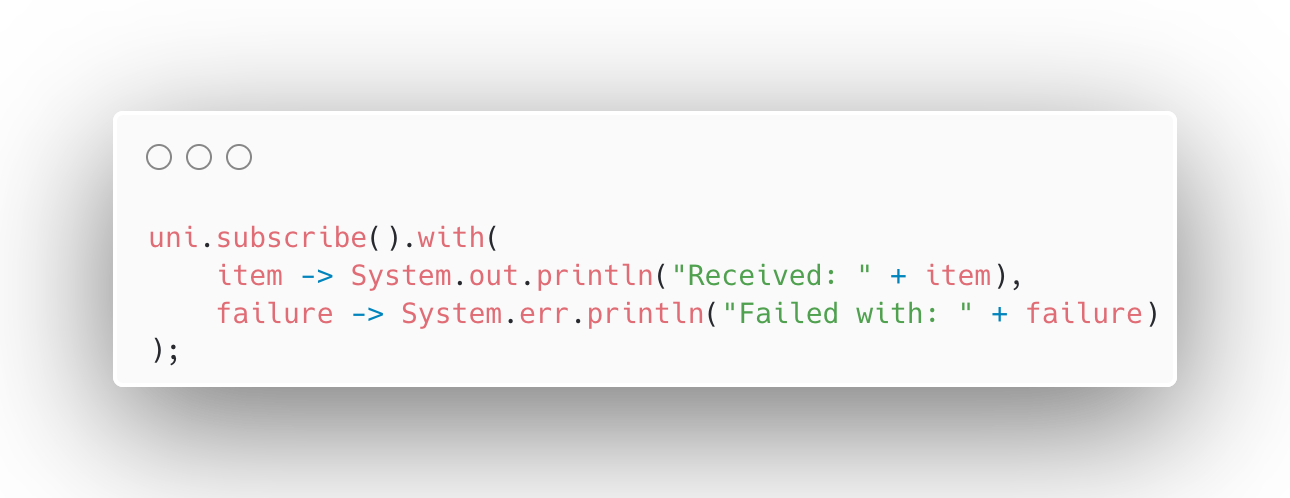 Consuming a Uni with Subscription