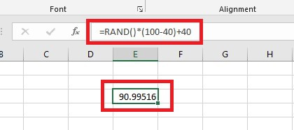 Rand function between two numbers.