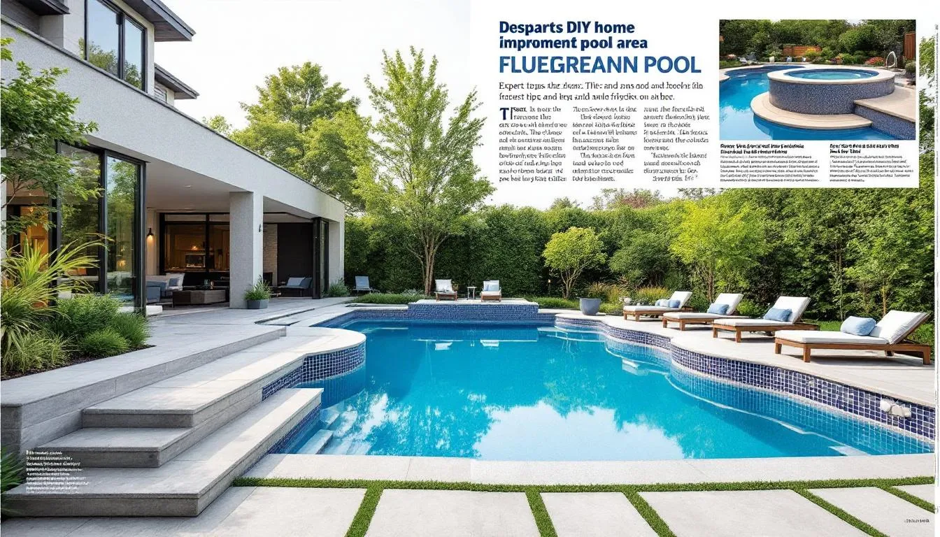 A beautifully renovated fiberglass pool area with modern landscaping and amenities, showcasing the potential of pool renovations.