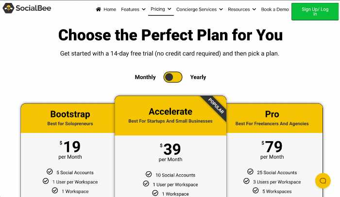 Social Bee Pricing