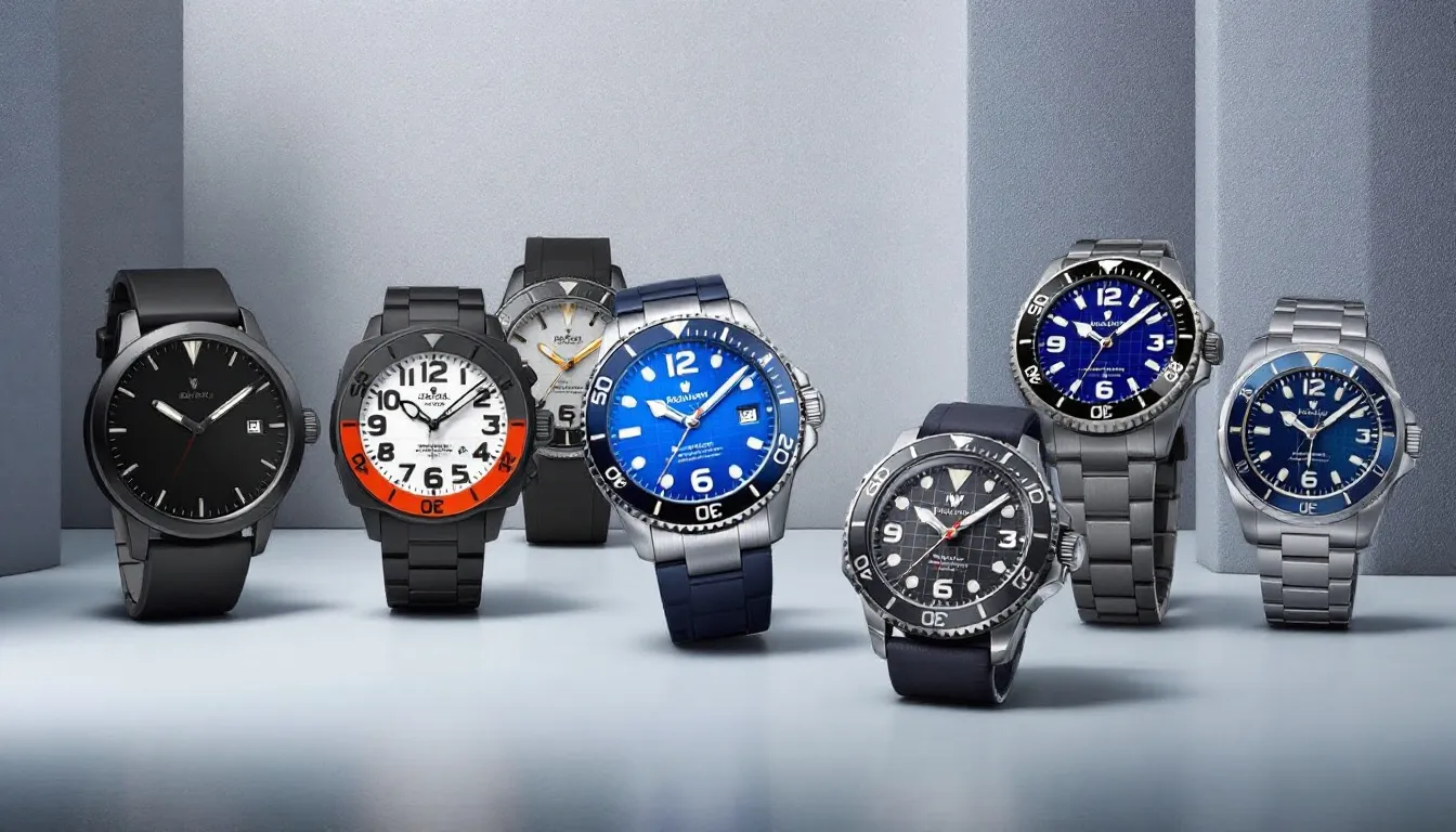 A collection of affordable dive watches showcasing various designs and styles.