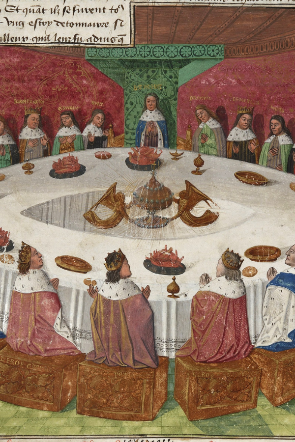 A 1470 reproduction of Évrard d'Espinques's illumination of the Prose Lancelot