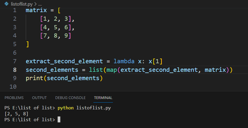 Extracting Elements with Lambda Functions