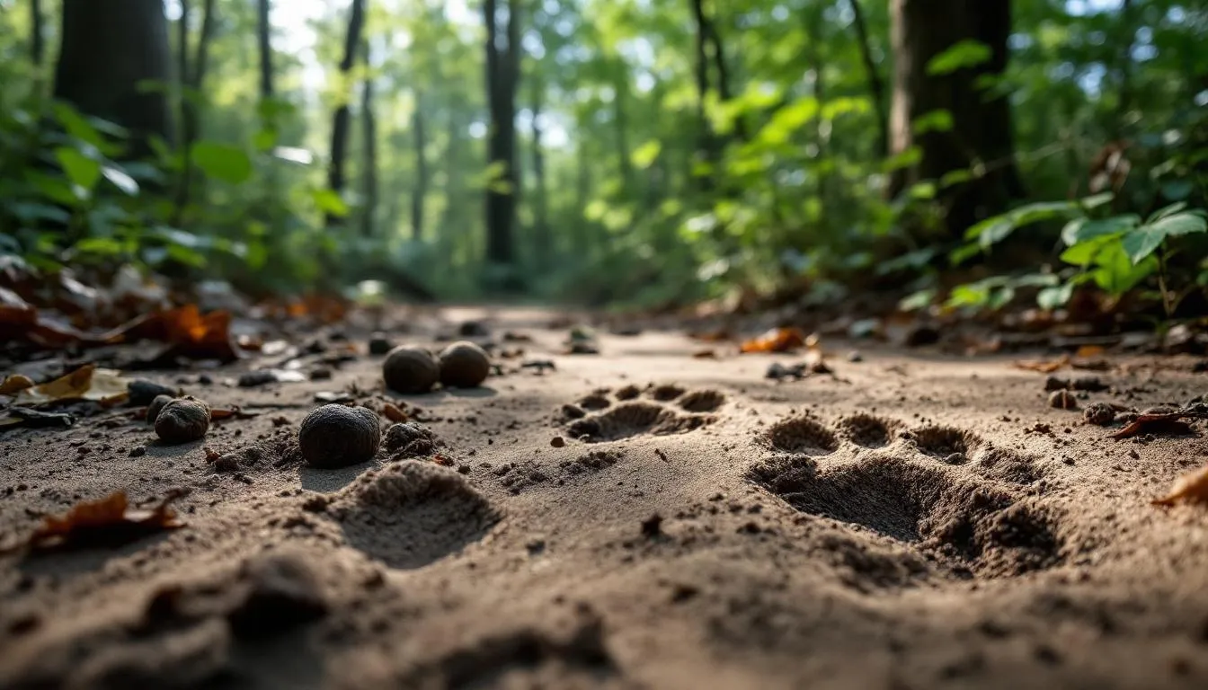 Visible droppings and tracks indicating wildlife intrusions.
