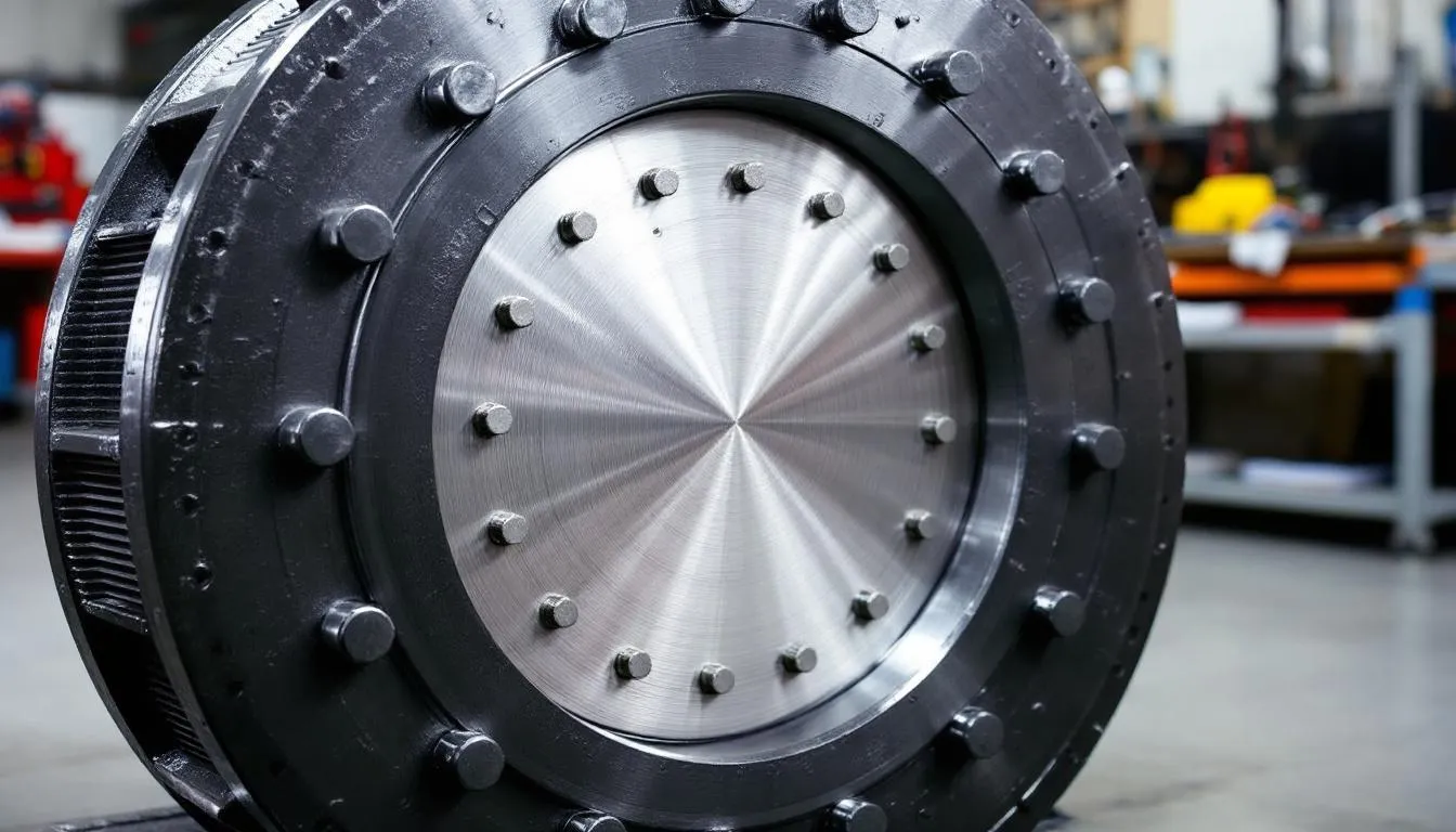 The image depicts a large industrial gate valve made from ductile iron, showcasing substantial flange dimensions and a robust bolt pattern designed for high-flow applications. The valve features a smooth, fully encapsulated body with o-rings for easy operation, and is certified to meet ANSI and API standards, ensuring it exceeds pressure ratings for durability and reliability.