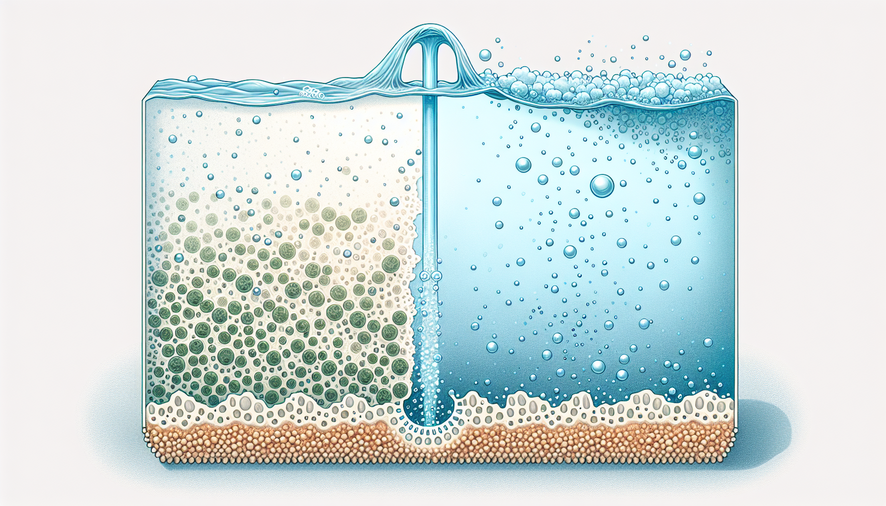 Illustration of reverse osmosis process