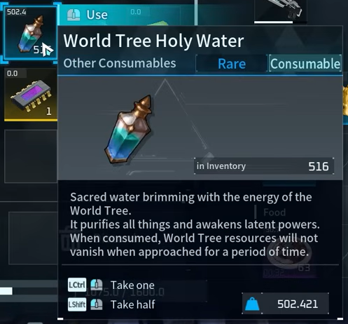 World Tree Holy Water in palworld 1.0
