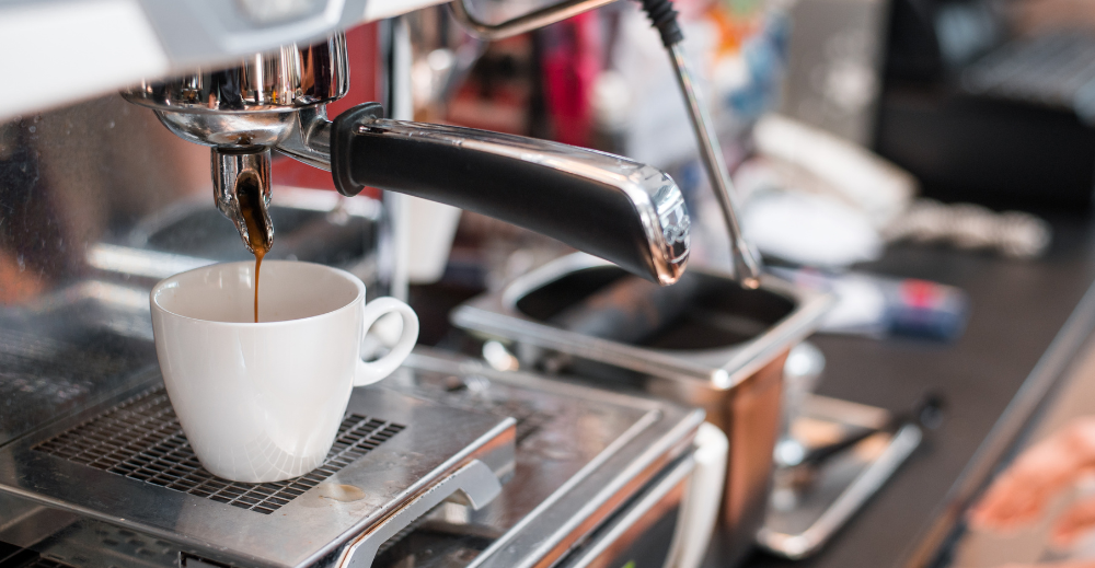 black coffee in coffee maker