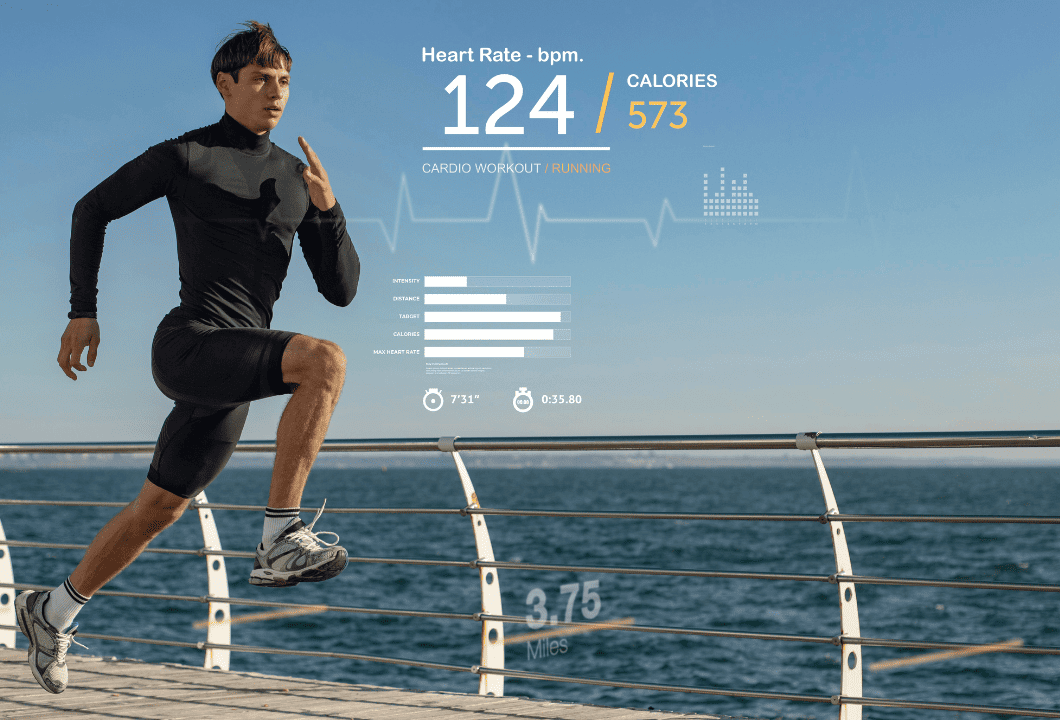 Fitnesstracker mann ausdauertraining