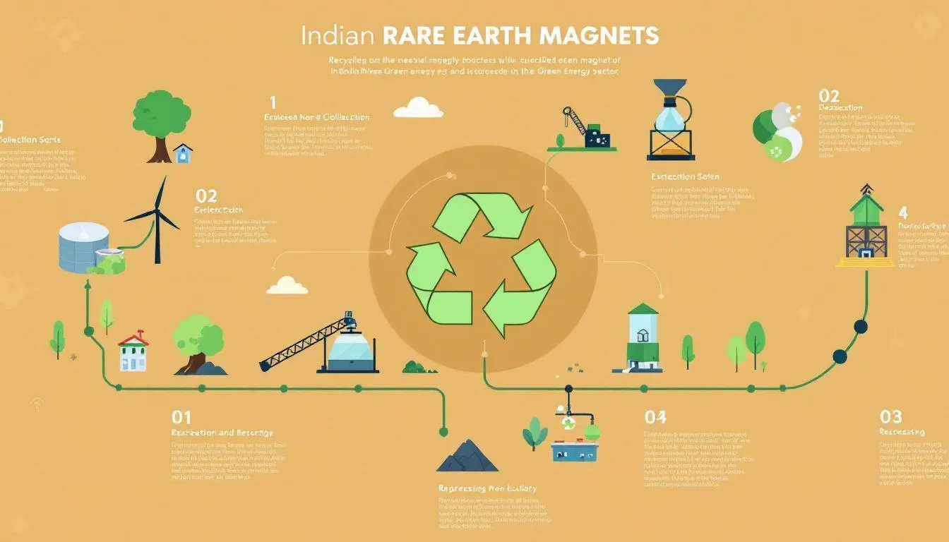 Step-by-step process for recycling rare earth magnets.