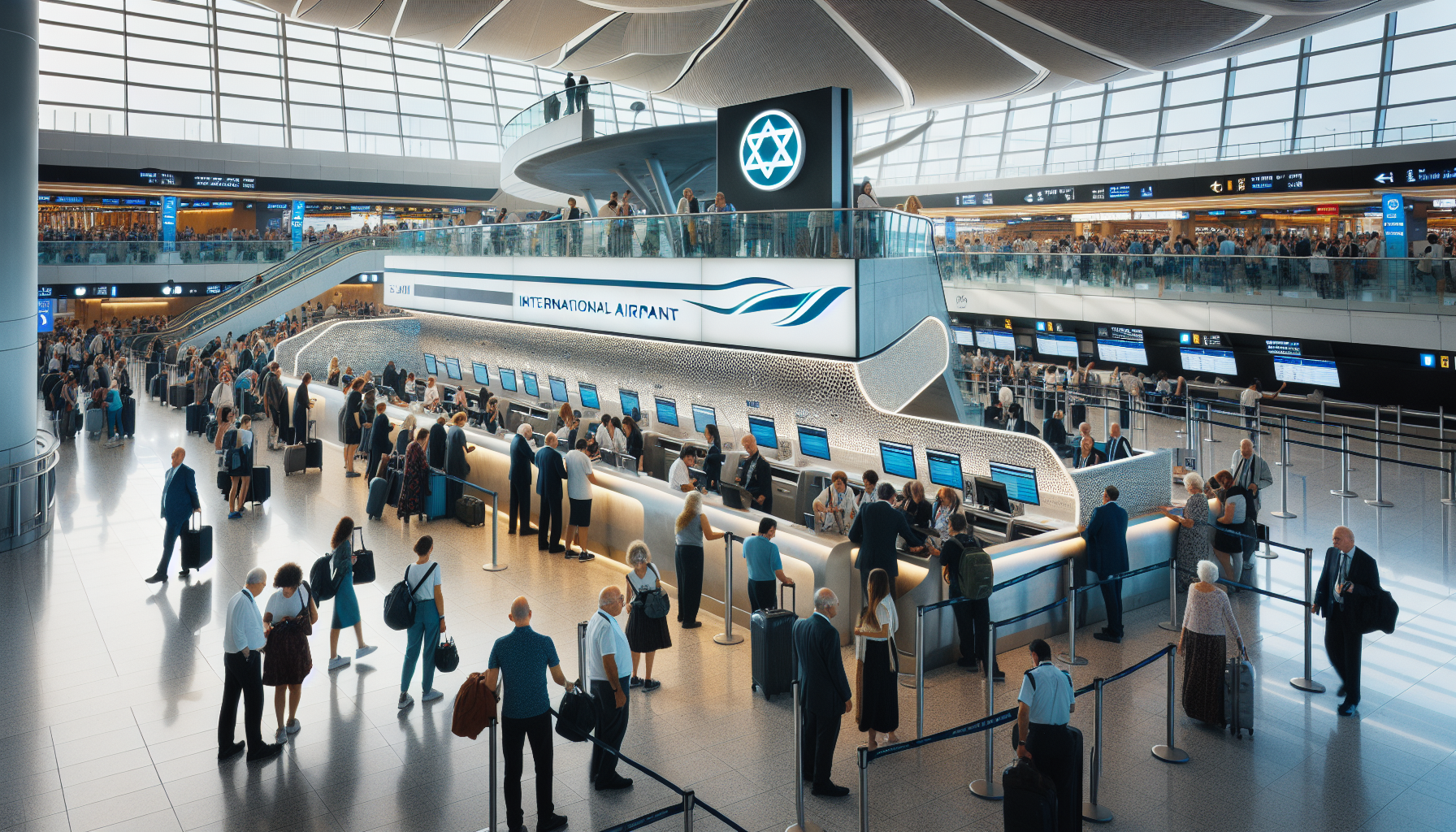 El Al Israel Airlines check-in at Newark Airport