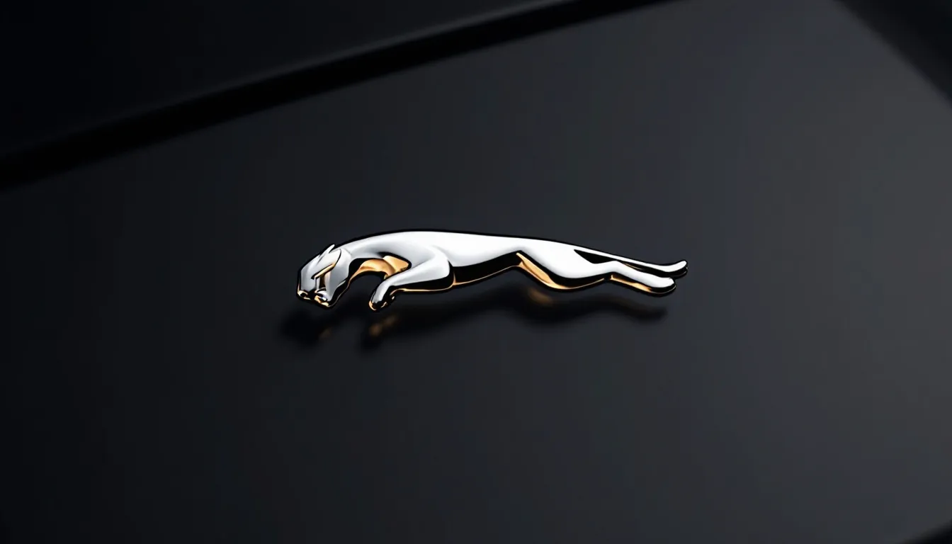 The Leaper badge, a significant symbol in Jaguar's branding.