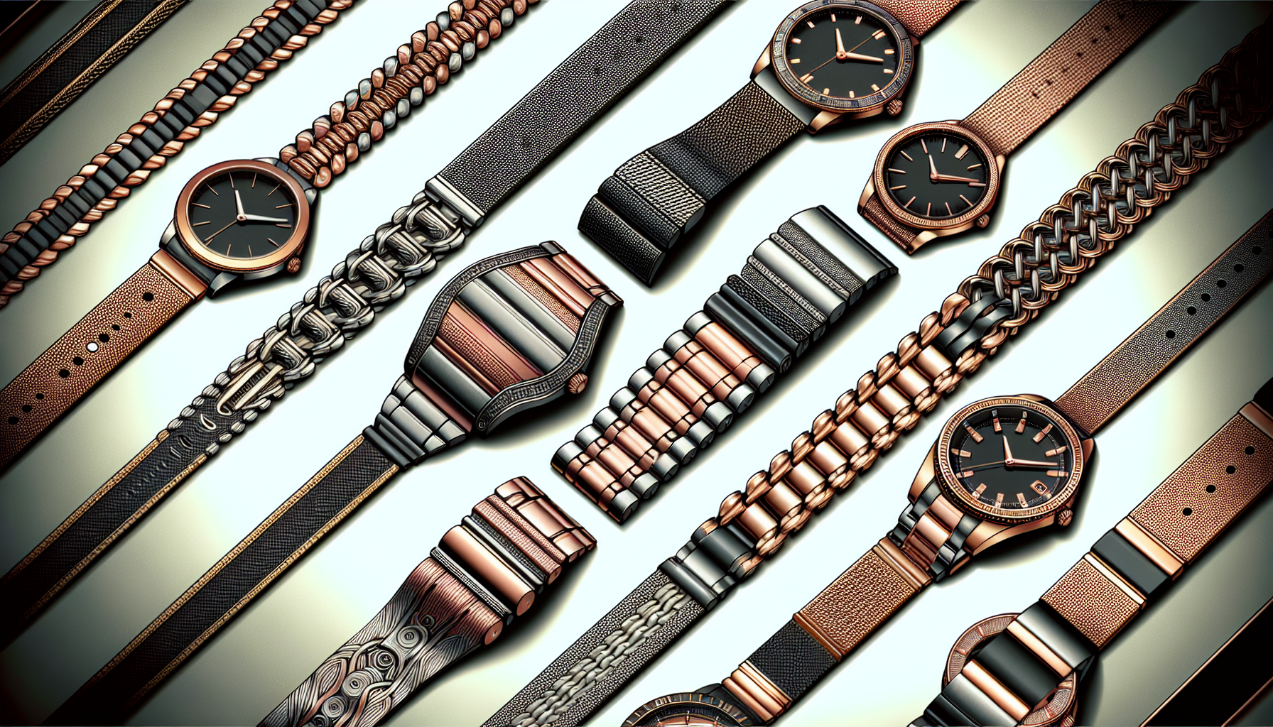 Elegant two-tone and rose gold watch bands