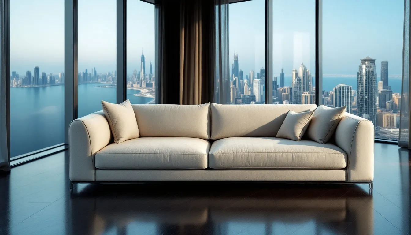 The benefits of regular sofa cleaning, showcasing a before and after comparison of a sofa.