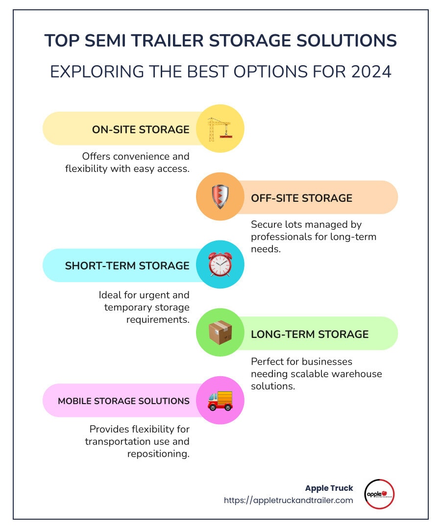 Semi Trailer Storage Options Overview - semi trailer storage infographic - third party browser plugin