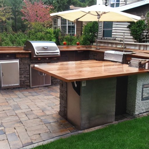 outdoor kitchen in the rain