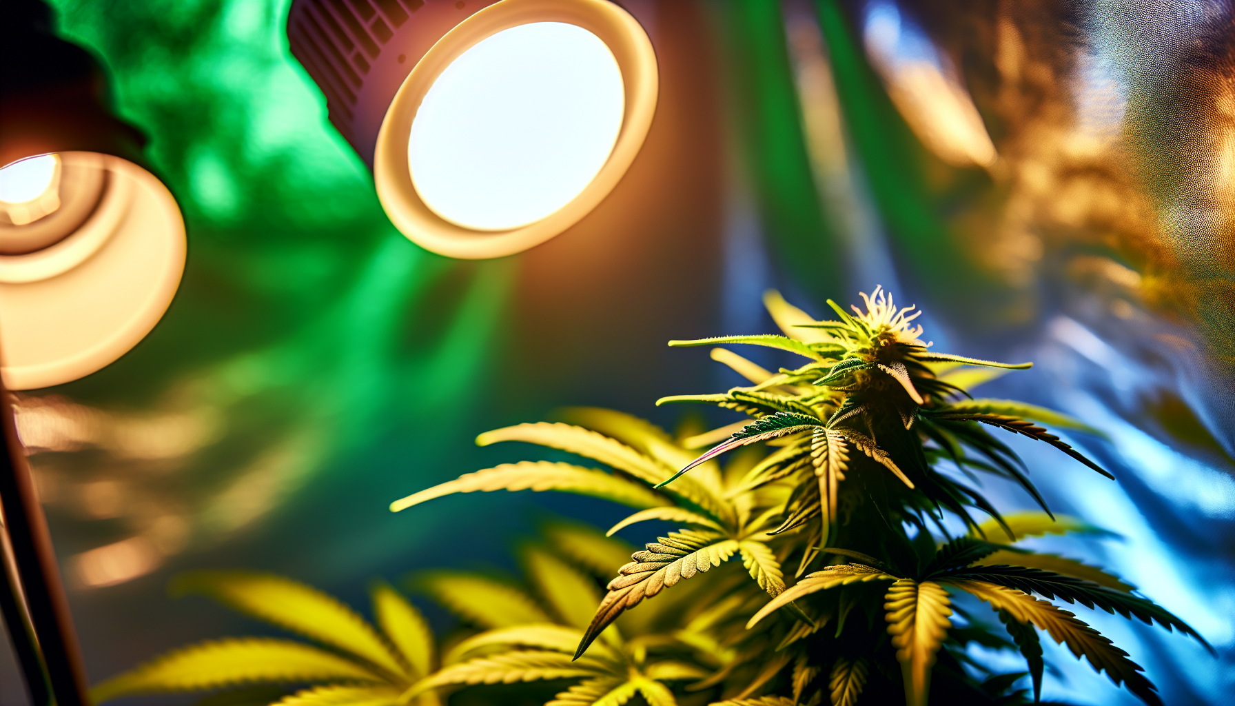 A photo of a cannabis plant thriving under the right grow light