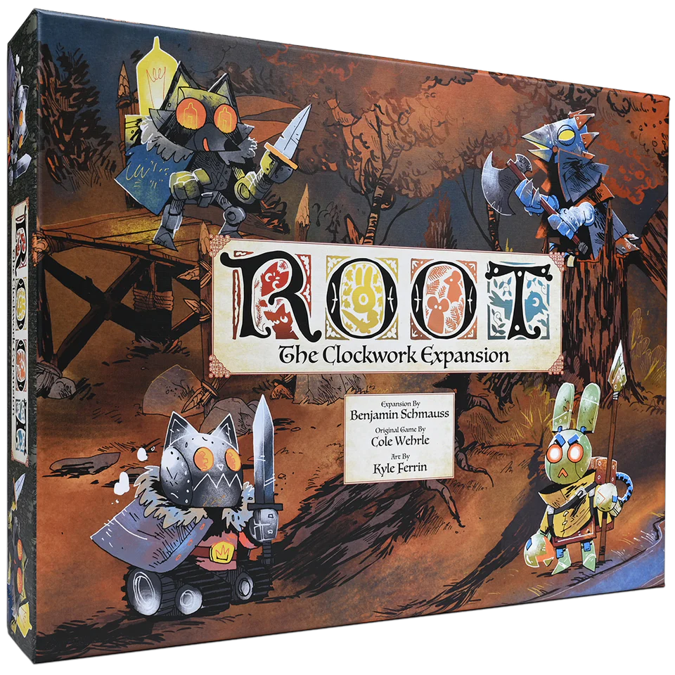A visual representation of the Clockwork Expansion series for the Root game.