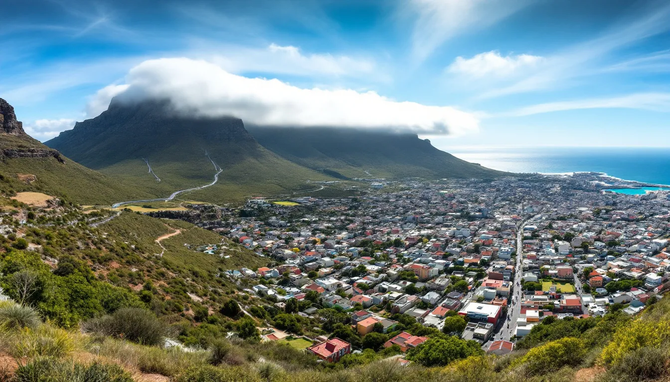 A historical view of Cape Town, South Africa showcasing its rich history.